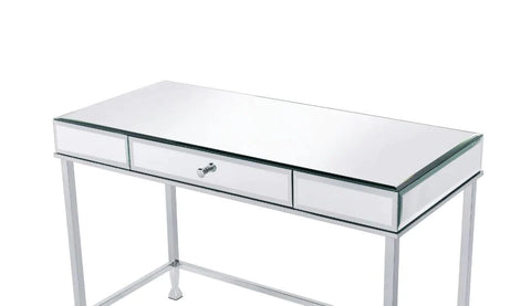 Canine Mirrored and Chrome Finish Writing Desk Model 92975 By ACME Furniture