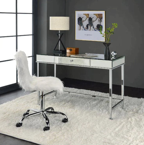 Canine Mirrored and Chrome Finish Writing Desk Model 92975 By ACME Furniture