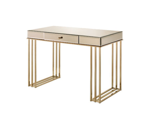 ACME Critter Smoky Mirrored and Champagne Finish Critter Writing Desk Model 92981