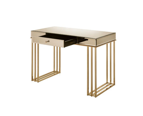 ACME Critter Smoky Mirrored and Champagne Finish Critter Writing Desk Model 92981