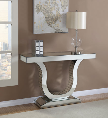 Coaster Saanvi Console Table with U-shaped Base Clear Mirror Model 930010