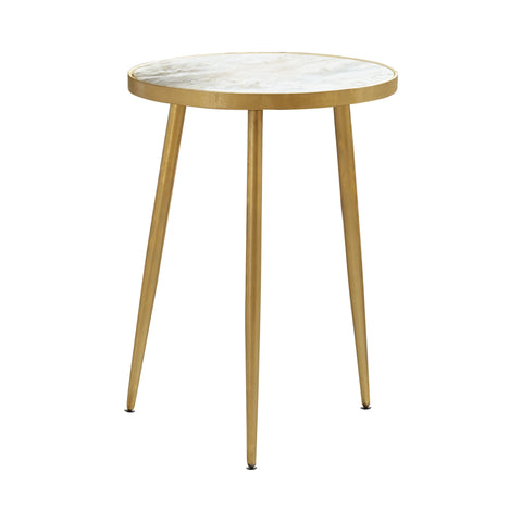 Coaster Acheson Round Accent Table White and Gold Model 930060