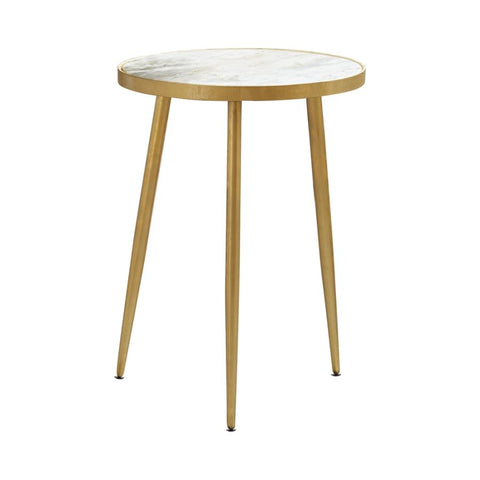 Coaster Acheson Round Accent Table White and Gold Model 930060