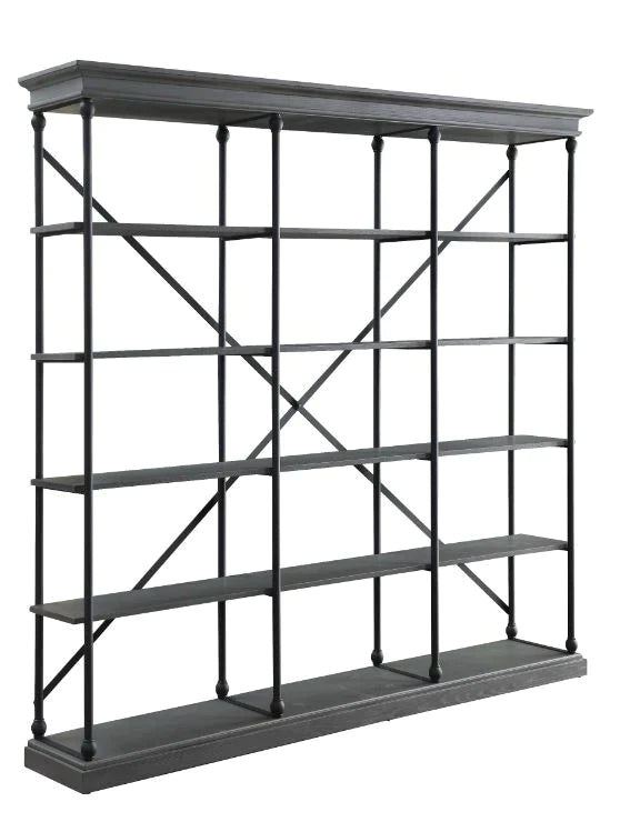 Rukia Gray & Black Finish Bookshelf Model 93038 By ACME Furniture