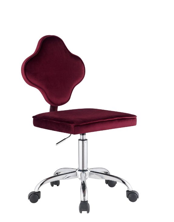 ACME Clover Red Velvet Clover Office Chair Model 93070