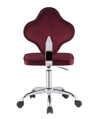 ACME Clover Red Velvet Clover Office Chair Model 93070