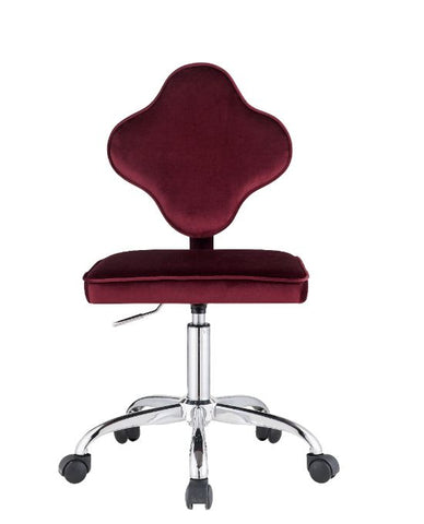 ACME Clover Red Velvet Clover Office Chair Model 93070