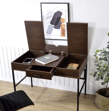 Verster Oak & Black Finish Desk Model 93092 By ACME Furniture