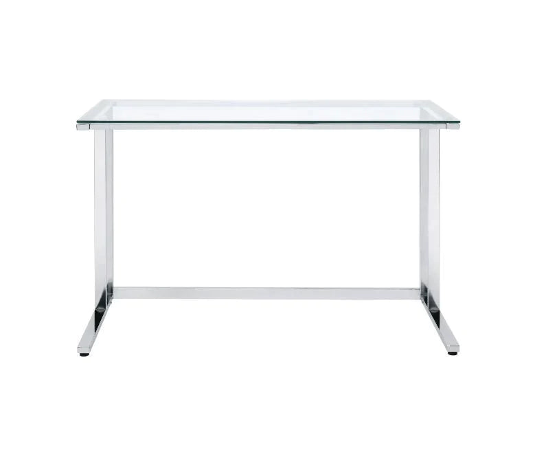 Tyrese Clear Glass & Chrome Finish Writing Desk Model 93100 By ACME Furniture