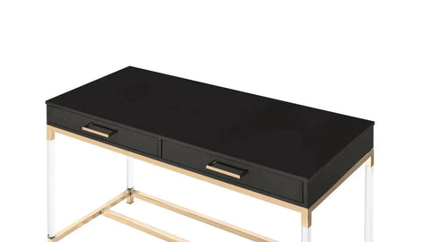 Adiel Black & Gold Finish Desk Model 93104 By ACME Furniture