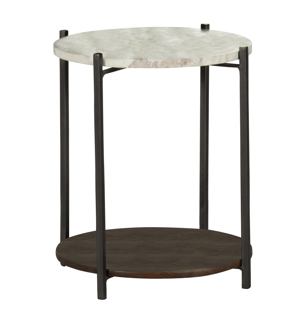 Coaster Noemie Round Accent Table with Marble Top White and Gunmetal Model 931204
