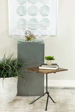 Coaster Heitor Square Accent Table with Tripod Legs Dark Brown and Gunmetal Model 931206