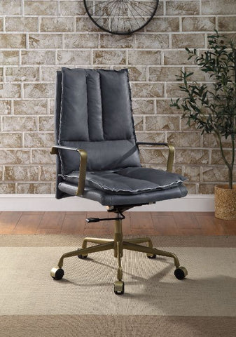 ACME Tinzud Gray Leather Tinzud Office Chair Model 93165