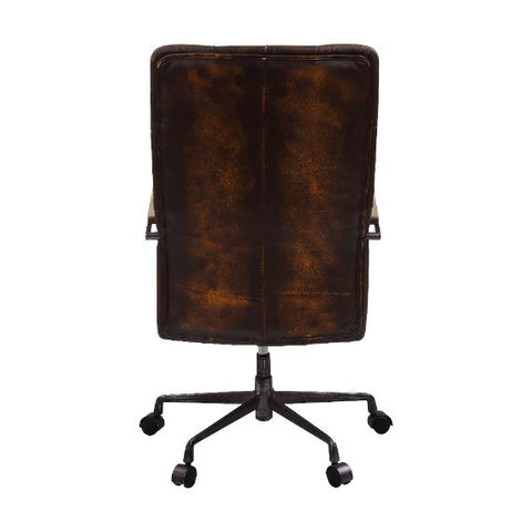 ACME Noknas Brown Top Grain Leather Noknas Office Chair Model 93175