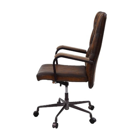 ACME Noknas Brown Top Grain Leather Noknas Office Chair Model 93175