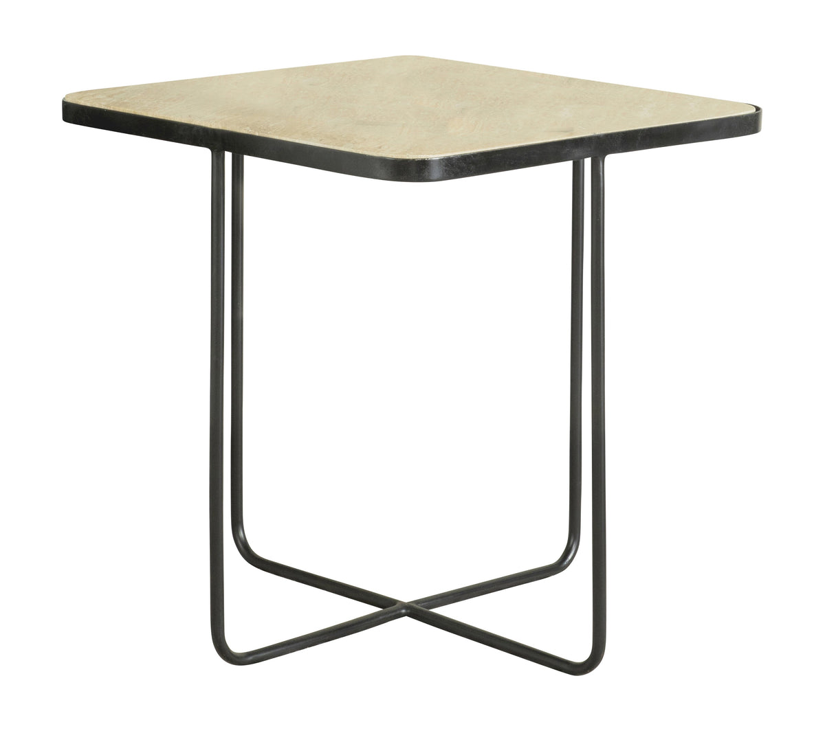 Coaster Elyna Square Accent Table Travertine and Black Model 935855