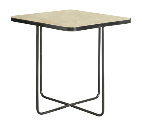 Coaster Elyna Square Accent Table Travertine and Black Model 935855