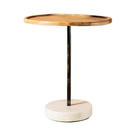 Coaster Ginevra Round Wooden Top Accent Table Natural and White Model 935881
