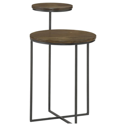 Coaster Yael Round Accent Table Natural and Gunmetal Model 935980