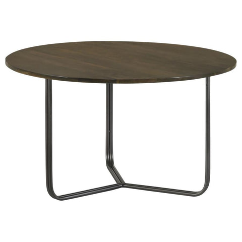 Coaster Yaritza Round Accent Table with Triangle Wire Base Natural and Gunmetal Model 935995