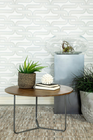 Coaster Yaritza Round Accent Table with Triangle Wire Base Natural and Gunmetal Model 935995