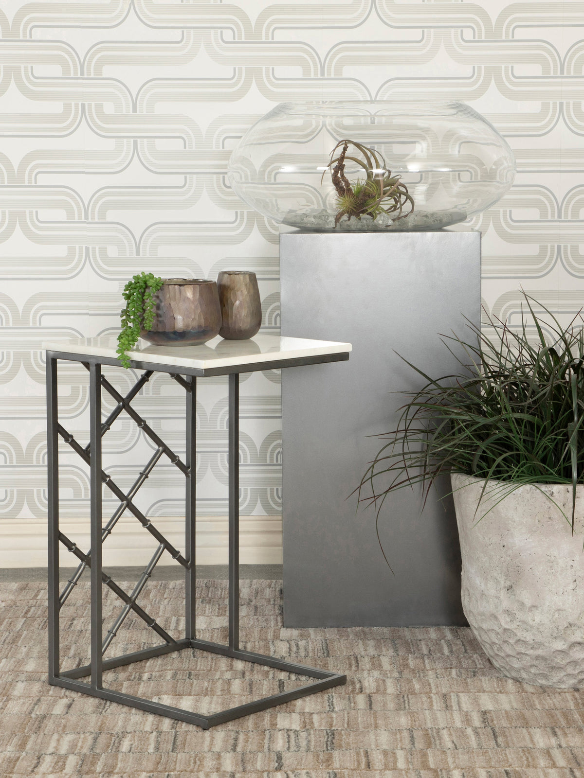 Coaster Angeliki Accent Table with Marble Top White Model 936025