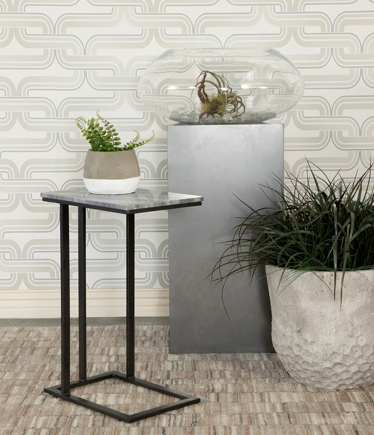 Coaster Vicente Accent Table with Marble Top Grey Model 936034