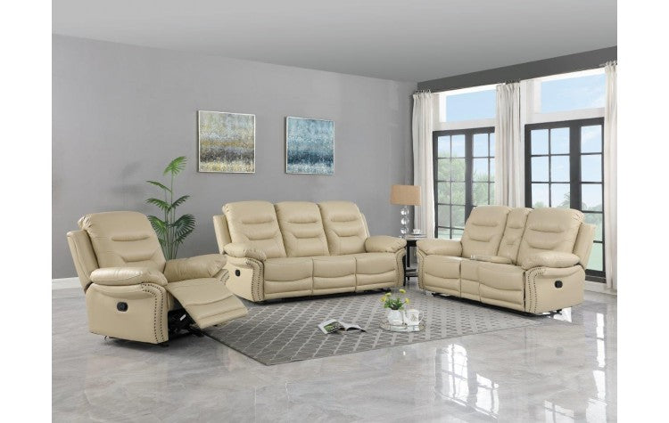 9392 - Beige Sofa Set with Console LoveseatModel:  9392-BEIGE-CON