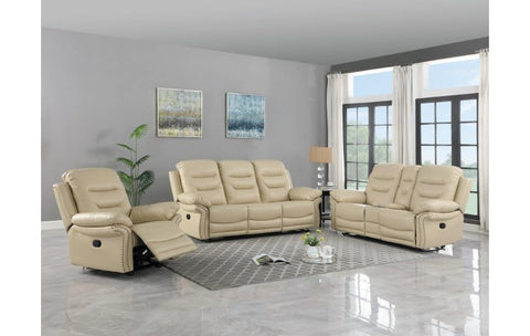 9392 - Beige Sofa Set with Console LoveseatModel:  9392-BEIGE-CON