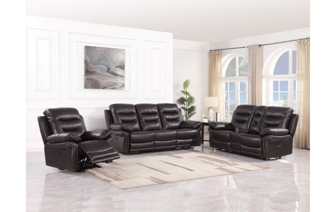 9392 - Brown Sofa Set with Console LoveseatModel:  9392-BROWN