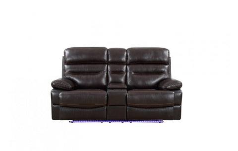 9442 - Brown Power Reclining Console LoveseatModel:  9442-BROWN-PWR-CL