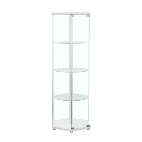 Coaster Zahavah 4-shelf Hexagon Shaped Curio Cabinet White and Clear Model 950001