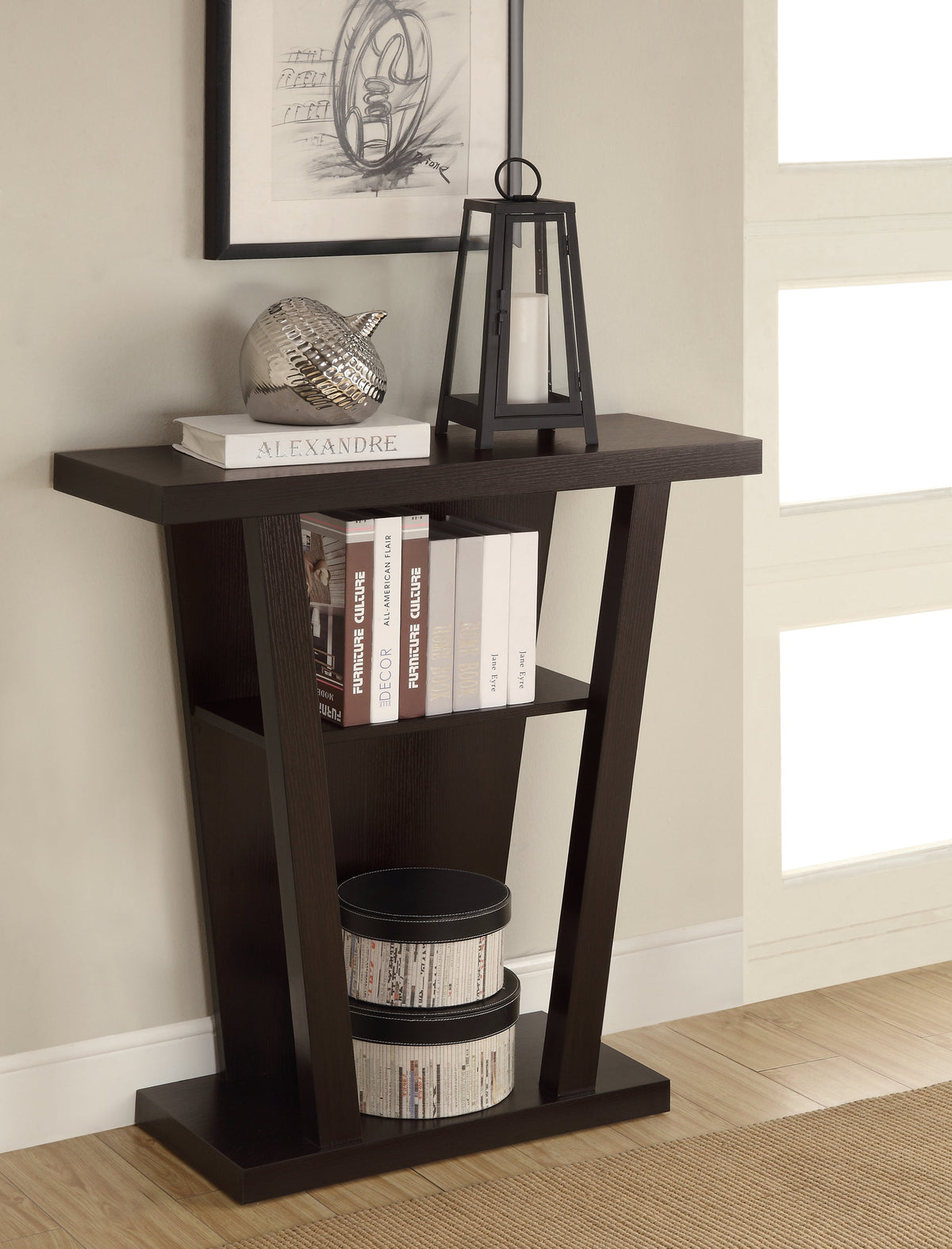 Coaster Evanna 2-shelf Console Table Cappuccino Model 950136