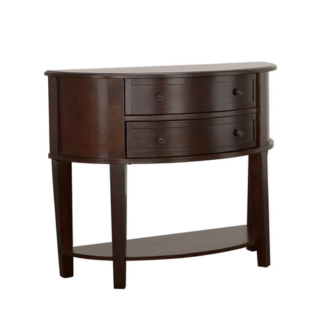 Coaster Diane 2-drawer Demilune Shape Console Table Cappuccino Model 950156