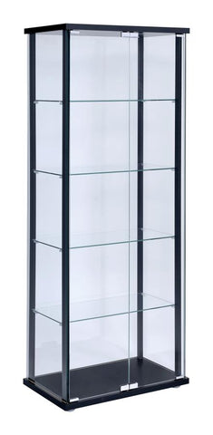Coaster Delphinium 5-shelf Glass Curio Cabinet Black and Clear Model 950170