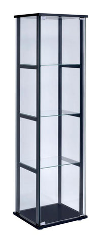 Coaster Cyclamen 4-shelf Glass Curio Cabinet Black and Clear Model 950171