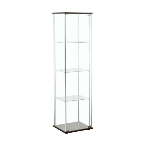 Coaster Bellatrix Rectangular 4-shelf Curio Cabinet Cappuccino and Clear Model 950172