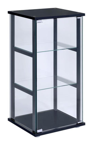 Coaster Cyclamen 3-shelf Glass Curio Cabinet Black and Clear Model 950179