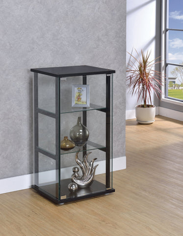 Coaster Cyclamen 3-shelf Glass Curio Cabinet Black and Clear Model 950179