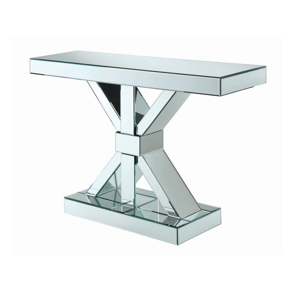 Coaster Lurlynn X-shaped Base Console Table Clear Mirror Model 950191