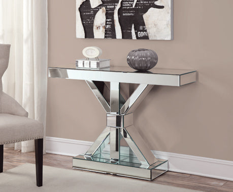 Coaster Lurlynn X-shaped Base Console Table Clear Mirror Model 950191