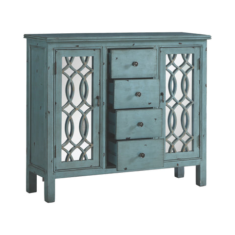 Coaster Rue 4-drawer Accent Cabinet Antique Blue Model 950736
