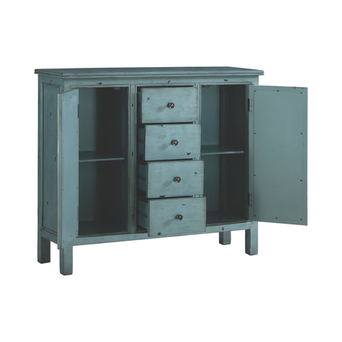 Coaster Rue 4-drawer Accent Cabinet Antique Blue Model 950736