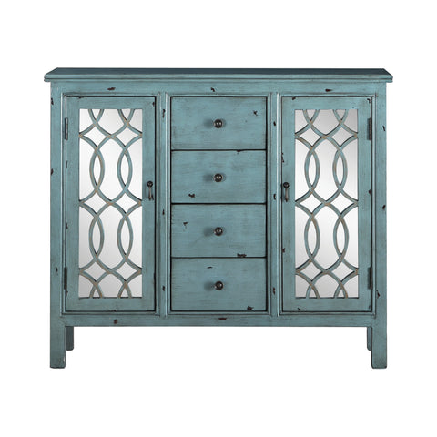 Coaster Rue 4-drawer Accent Cabinet Antique Blue Model 950736