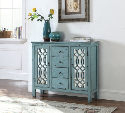Coaster Rue 4-drawer Accent Cabinet Antique Blue Model 950736