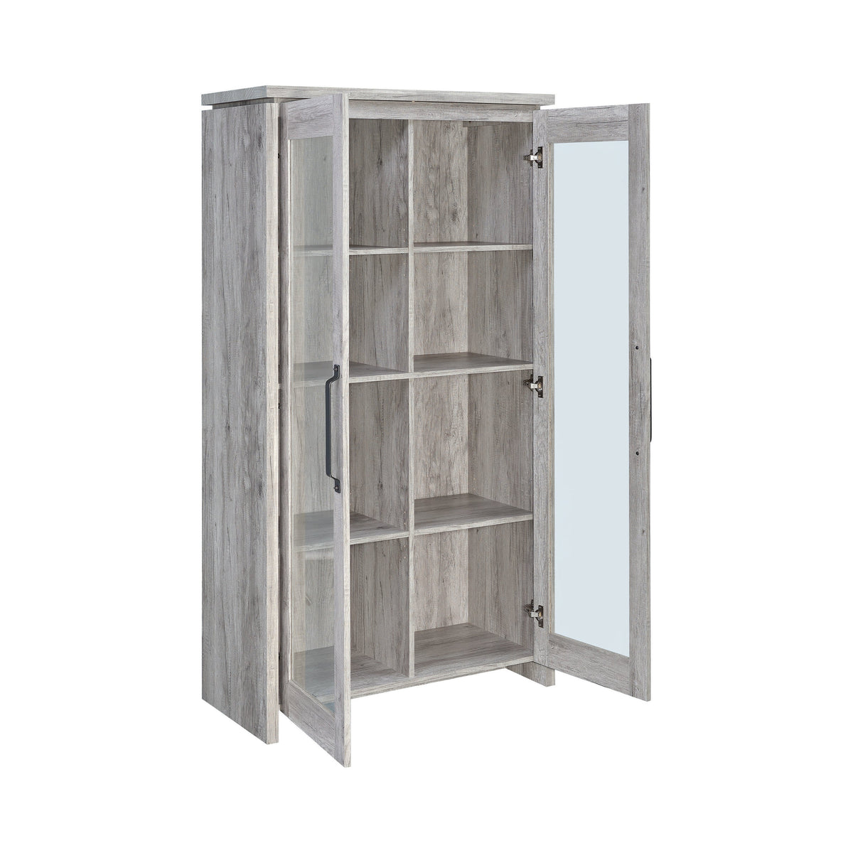 Coaster Alejo 2-door Tall Cabinet Grey Driftwood Model 950783