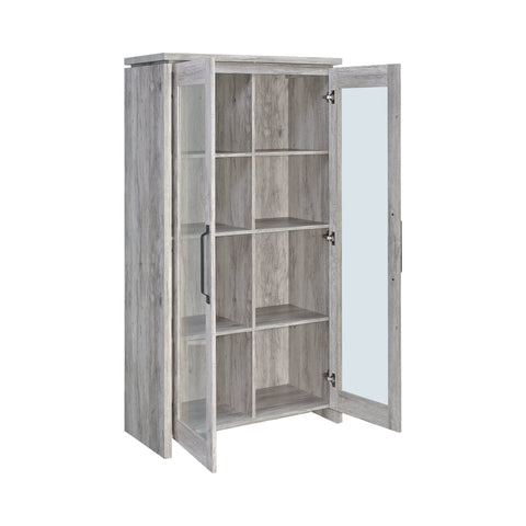 Coaster Alejo 2-door Tall Cabinet Grey Driftwood Model 950783