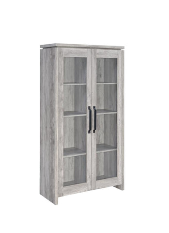 Coaster Alejo 2-door Tall Cabinet Grey Driftwood Model 950783