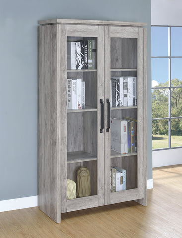 Coaster Alejo 2-door Tall Cabinet Grey Driftwood Model 950783