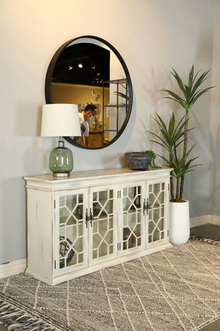 Coaster Kiara Glass Door Accent Cabinet Light Honey Model 950858